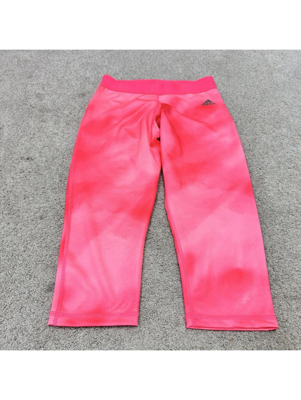 Adidas Leggings Cropped Women’s Pink Pull On Size Small